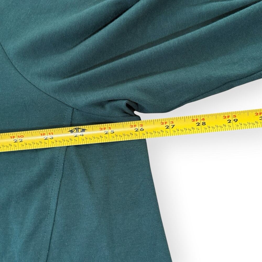 Eileen Fisher Organic Cotton Knit Tunic 2X Forest Green Front Pockets Lagenlook - Picture 6 of 7